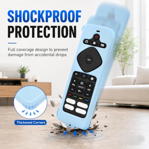 Silicone Case for Philips TV Remote URMT26CND002 (Glow Blue) - color: Glow Blue