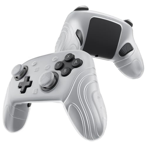 PlayVital for Nintendo Switch 2 Pro Controller Silicone Cover – Samurai Edition Protective Skin Case for Switch 2 Pro Controller with Back Button Caps & Thumb Grips, Shockproof - Clear White - color: Clear White
