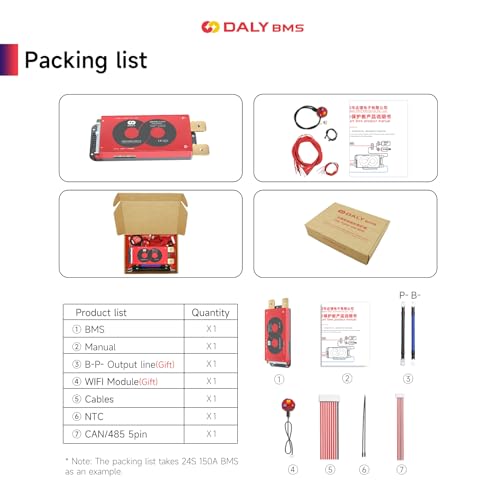 DALY Smart BMS 8S 24V 150A LiFePO4 with WiFi Bluetooth Module CAN RS485 - color: 8S 24V, size: 150A
