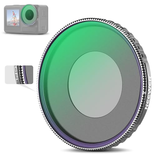 NEEWER Adjustable CPL Filter Compatible with DJI Osmo Action 5 Pro & Action 4, Screw On Circular Polarizing Lens Filter Multicoated HD Optical Glass Slim Frame Action Camera Accessories, FL-N49 - size: Action 4/5 Pro, style: CPL