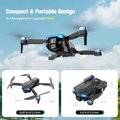 SKYMONSTER RC Drone,Drones 1080P HD Camera,3PC Batteries, FPV Foldable Drone With Brushless Motor,FPV Foldable RC Quadcopter, Real-Time Battery Display, Toys With Gift Box