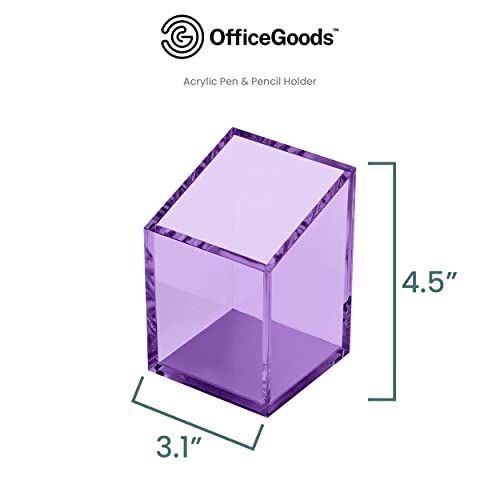 OfficeGoods Acrylic Pen and Pencil Holder, Purple - color: Purple
