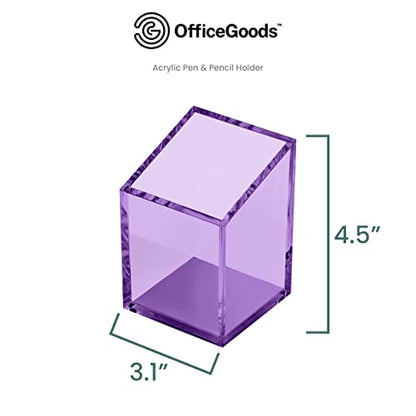 OfficeGoods Acrylic Pen and Pencil Holder, Purple - color: Purple
