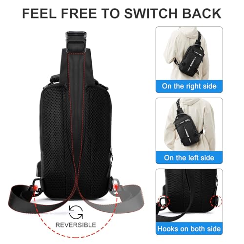 Small Black Sling Bag, Anti-Theft Motorcycle Backpack, One Strap Chest Bag - color: A1-black-small
