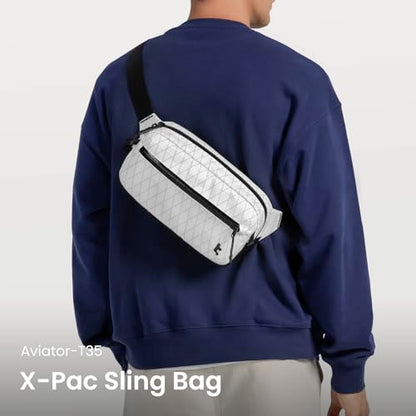 tomtoc 3.5L X-Pac Sling Bag with RFID Blocking Crossbody Pack for Men Women - color: X-Pac White, size: 3.5L