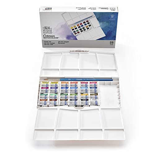 Winsor & Newton Cotman Watercolor Paint Set, 24 Half Pan Painting Plus Set - style: 24 Half Pan Studio Set