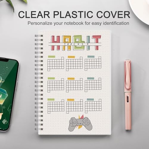 AHGXG Dotted Journal Spiral Notebook, 480 Pages, A5 (5.7"x 8.3") - color: Dot Grid, size: A5-3Pcs-Dotted
