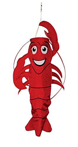 In the Breeze 5010 — 3D Lobster Windsock — Hanging Outdoor Beach Decoration for Homes, Gardens, Yards - style: Lobster