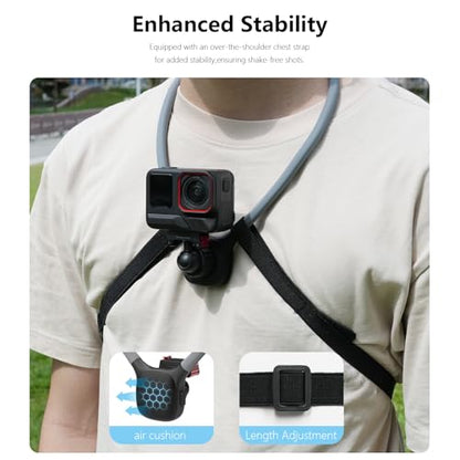 Osmo Action Neck Mount with Chest Strap for DJI Action 5 Pro 4 3 Osmo 360, Magnetic Quick Release Hanging Necklace Body Strap POV Holder Accessories - color: For DJI Action 5 4 3 Osmo 360