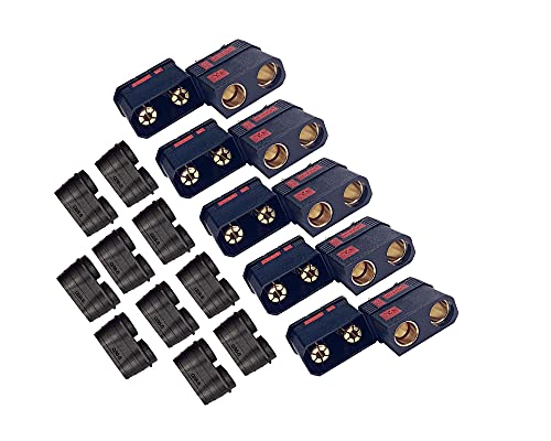 High Current Antispark Connector Male and Female QS8-S Black Application with Remote Control Toys Drone Battery Charger Etc (5 Pairs)