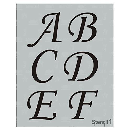 Stencil1 Corsiva Font Stencil 3" Alphabet Letters Painting Craft - size: 3" Letters