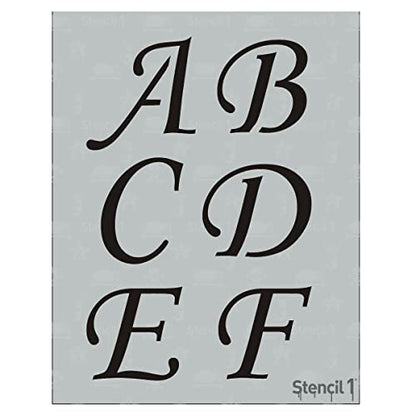 Stencil1 Corsiva Font Stencil 3" Alphabet Letters Painting Craft - size: 3" Letters