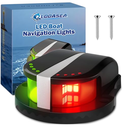 Boat Navigation Lights LED, Red and Green Marine Navigation Lights for Boats LED Waterproof IP67, 12V Bi-Color Bow Light for Boats, Pontoon, Fishing, Bass & Jon & Small Boat, Yacht - color: Black