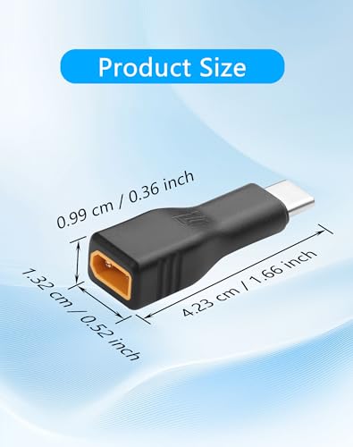CERRXIAN USB C to XT30 Adapter, Type-C Male Input to XT30 Male Output Power Adapter for RC Lipo Battery Drone -2PCS