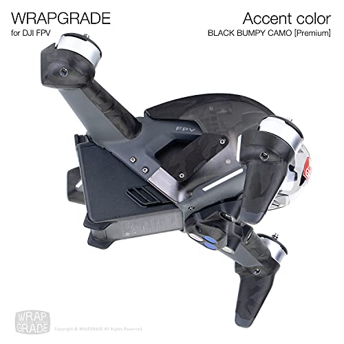 WRAPGRADE Skin Compatible with DJI FPV | Accent Color (Black Bumpy CAMO)