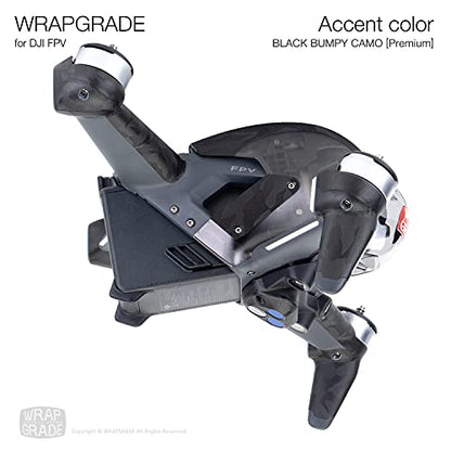 WRAPGRADE Skin Compatible with DJI FPV | Accent Color (Black Bumpy CAMO)