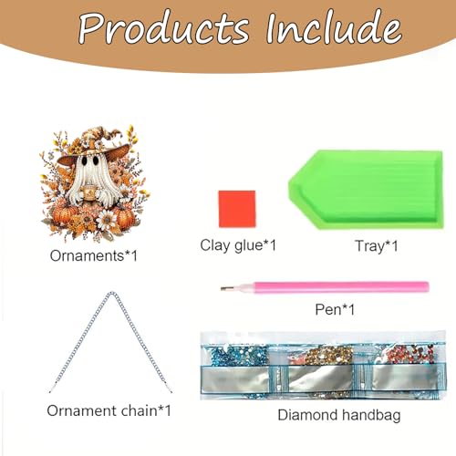 AIBOERL Diamond Art Kits for Adults, Halloween Acrylic Hanging Suncatcher - color: DP04033