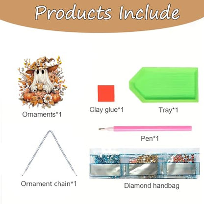 AIBOERL Diamond Art Kits for Adults, Halloween Acrylic Hanging Suncatcher - color: DP04033