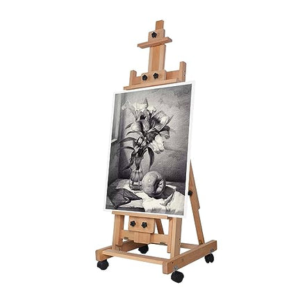 56 to 91" Adjustable Large Movable Artist Studio Easel Wooden Art Stand H-Frame