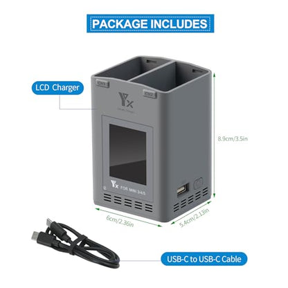 100W LCD Dual Fast Battery Charger for DJI Mini 5 4 3 Pro Drone