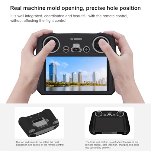for DJI Mini 3 Pro/DJI RC with Screen Silicone Protective Case(Black) - color: Black