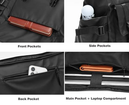 TurnWay messenger bag,Large Capacity Crossbody bags for men women.15×7×11in - color: Black