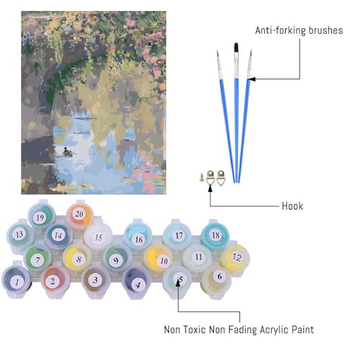 VIGEGU Pond Paint by Numbers Kit for Adults Beginner16x20 Inch - color: MT6145
