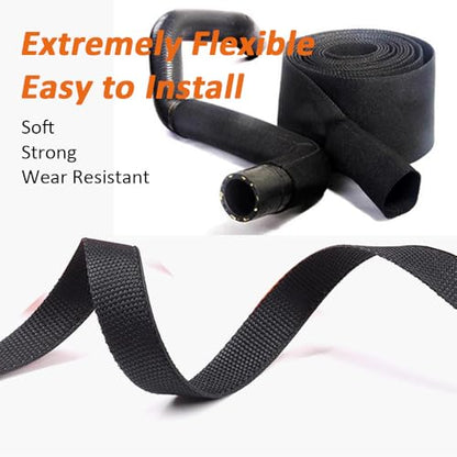 10 FT 1.4 inch 2:1 Heat Shrinkable Braided Sleeving Heat Shrink Sleeve Abrasion Protection Flexibility Wiring Harness Cable Sheath - size: 35mm-1.4"