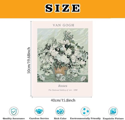 3 Pack Flowers Paint by Numbers Kit for Adults Beginner (Without Frame) - color: YH03841