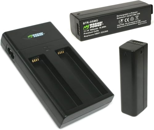 Wasabi Power DJI Osmo Intelligent Battery (2-Pack) and Dual Charger for DJI Osmo, Osmo Mobile, Osmo+