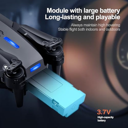 E99max Drone with Screen Controller, Black Carrying Case, 2Batteries - color: White - 2 batteries
