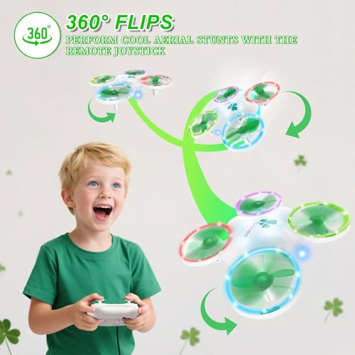 Clover Drone for Kids-Quadcopter with Dual Modular Batteries - color: Green