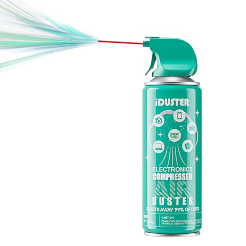iDuster Compressed Air Duster for Electronics - Disposable Cleaning Duster Compressed Air Can for Computer and Keyboard, 6 Packs