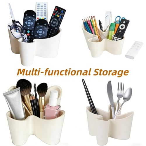 Flower Shape Remote Control Holder Modern,Desk Organizer Storage Container - color: White