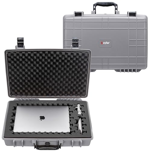 Eylar 20” Hard Laptop Case Equipped with RAGAR Reconfigurable & Reusable XP Crosslinked Foam Insert, Waterproof, Shockproof for Equipment, Drones, and Cameras (1 RAGAR Layer) (Gray) - color: Gray