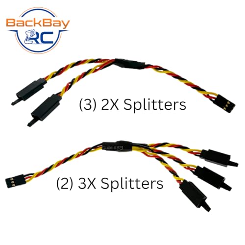BackBayRC - 6in 20awg Universal Servo 2X / 3X Splitter - 5 Pack - style: 6in 2X & 3X Servo Splitter Bundle
