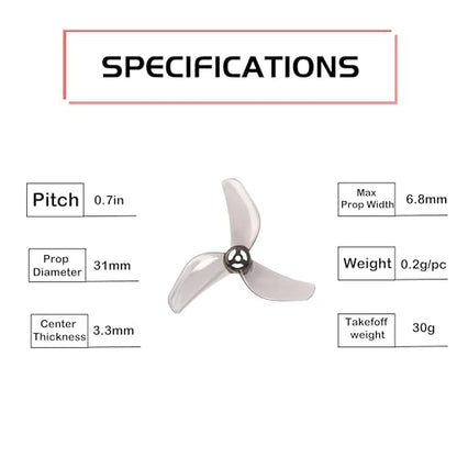 Gemfan 1207 3-Blade Propellers with 1.0mm Shaft for FPV Drone(Gray+Blue) - color: Gray+blue