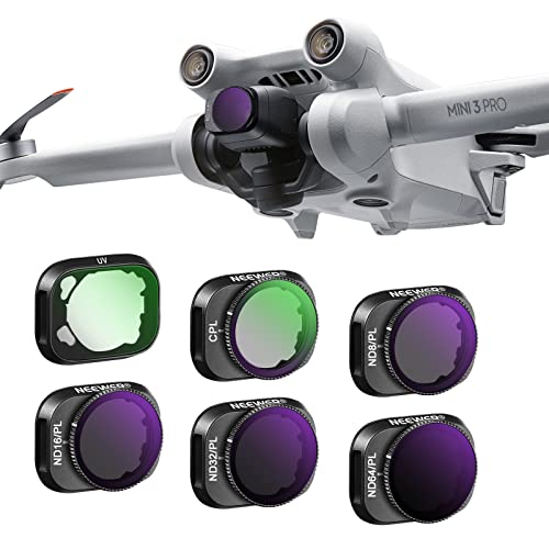 NEEWER ND/PL Filter Set Compatible with DJI Mini 3 / Mini 3 Pro Drone, ND8/PL+ND16/PL+ND32/PL+ND64/PL+CPL+UV, HD Aerial Video Photography Accessories, 6 Pack - size: Mini 3Pro, style: 6 Packs ND/CPL/UV