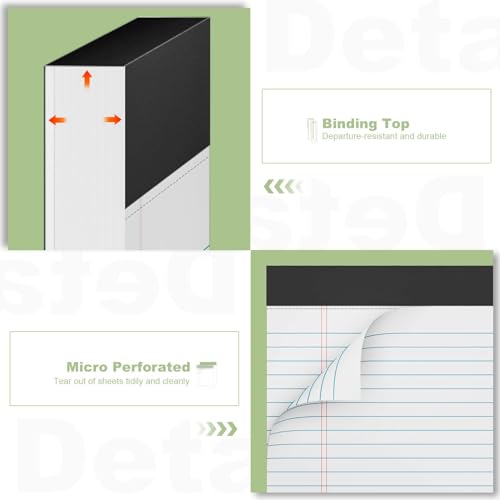 Legal Pads 8.5 x 11 Notepad, 2 Pack White Note Pads 8.5'' x 11'' for Work - color: White