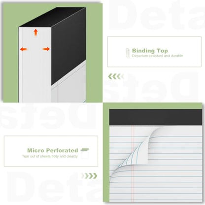 Legal Pads 8.5 x 11 Notepad, 2 Pack White Note Pads 8.5'' x 11'' for Work - color: White