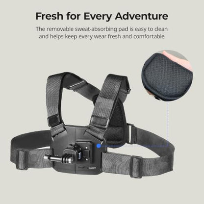 SMALLRIG Chest Mount for DJI Osmo Action 6 / Nano, with Quick Release Interface & Safety Lock, Adjustable Tightness, High Elasticity Strap Fits 78-120cm - 6305 - style: Chest Strap