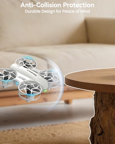 SIMREX Mini Drone for Kids with 360° Flip & LED Lights — RC Quadcopter, Altitude Hold, One Key Takeoff/Landing, 3 Speed Modes, Headless Mode, Toy Gift for Beginners Ages 6+(Gray) - color: Gray