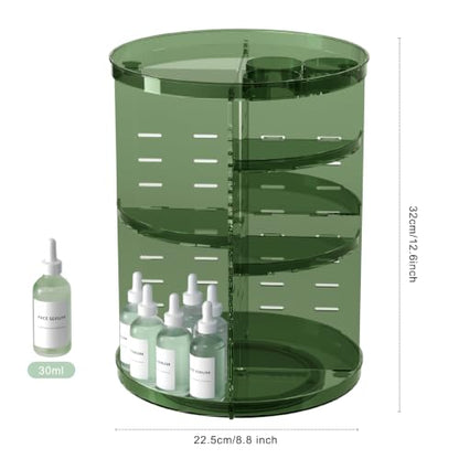 Rotating Makeup Organizer with DIY 8 Adjustable Layers, Clear Green - color: Clear Green