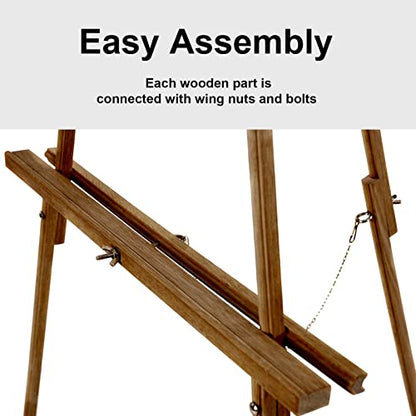 Falling in Art 65" A-Frame Wooden Tripod Easel Stand (Brown) - color: Brown-1 Pack