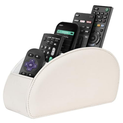 SITHON Remote Control Holder with 5 Compartments - color: Beige, size: Small