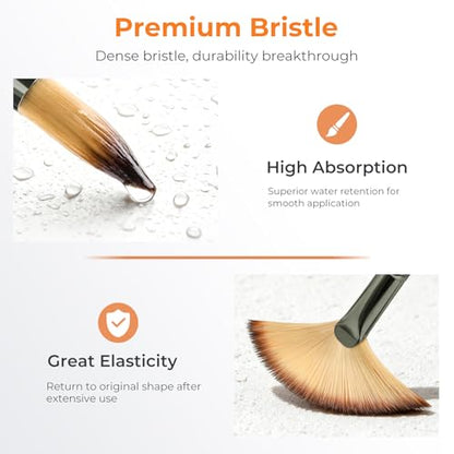 Nicpro 26pcs Professional Paint Brush Set with Palette Knife & Canvas Roll - color: Burlywood