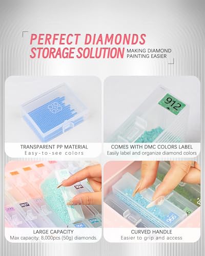 forever young 15PCS Diamond Painting Storage Containers Trays - size: 15pcs Portable set
