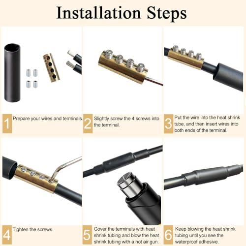 GRZWAYS 6 8 10 AWG Gauge Wire Connector Nut Kit, Copper Connection Terminal - style: 5 sets