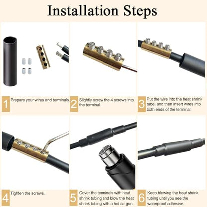 GRZWAYS 6 8 10 AWG Gauge Wire Connector Nut Kit, Copper Connection Terminal - style: 5 sets