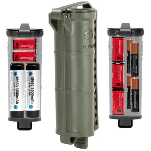 Thyrm CellVault XL Waterproof Battery Storage Case: AA, AAA, CR123, 18650 - color: Olive Drab